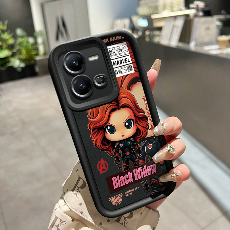 เคสสำหรับ VIVO V25 5G VIVO V25E VIVO X80 Lite 5G เคสโทรศัพท์การ์ตูนแม่ม่ายดำและพิษ Q-Edition