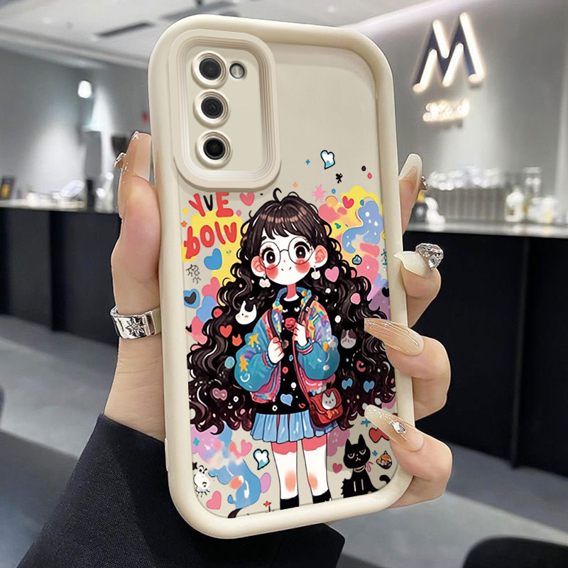เคสสำหรับ Samsung Galaxy A03s A02s M02s F02s เคสโทรศัพท์ซิลิโคนเด็กผู้หญิงที่มีชื่อเสียงทางอินเทอร์เน็ตแบรนด์อินเทรนด์
