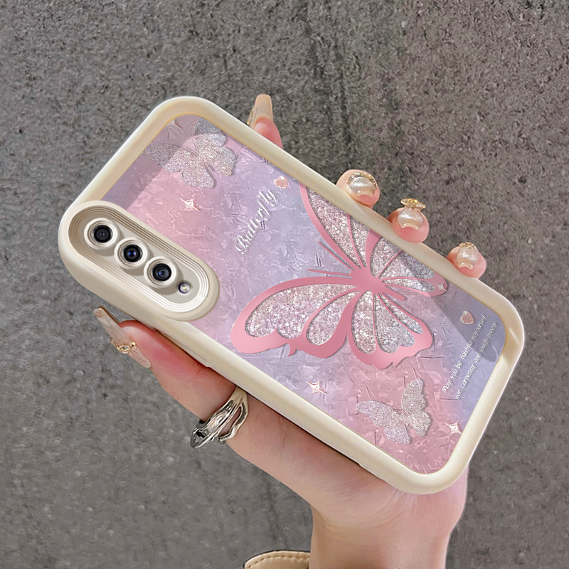 เคสสำหรับ Samsung Galaxy A50 A50s A30s เคสโทรศัพท์ทนต่อการขีดข่วนและกันกระแทกซิลิโคนอ่อนดีไซน์สวยผีเสื้อเป็นประกาย