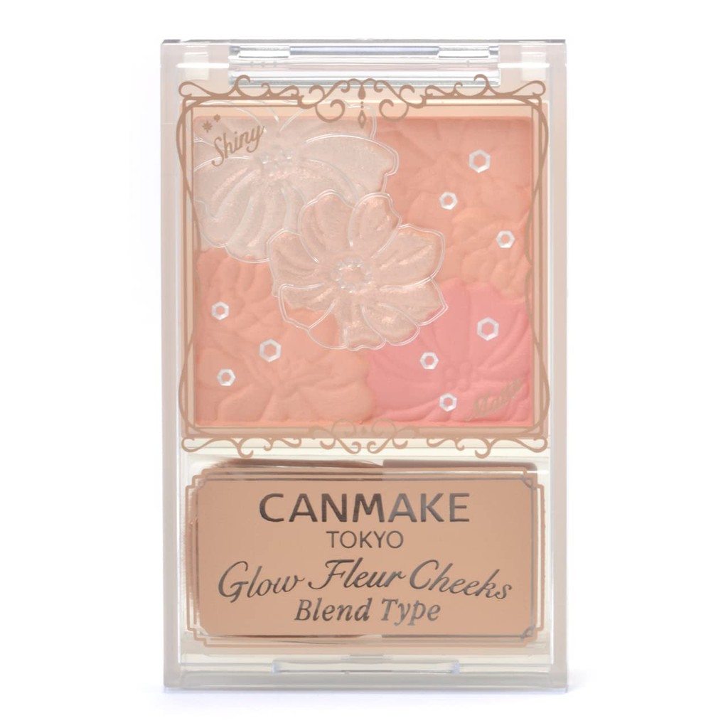 [Direct from Japan] Canmake Glow Fleur Cheeks (Blend Type) B01 Cotton Coral Cheek Glossy Highlight 1