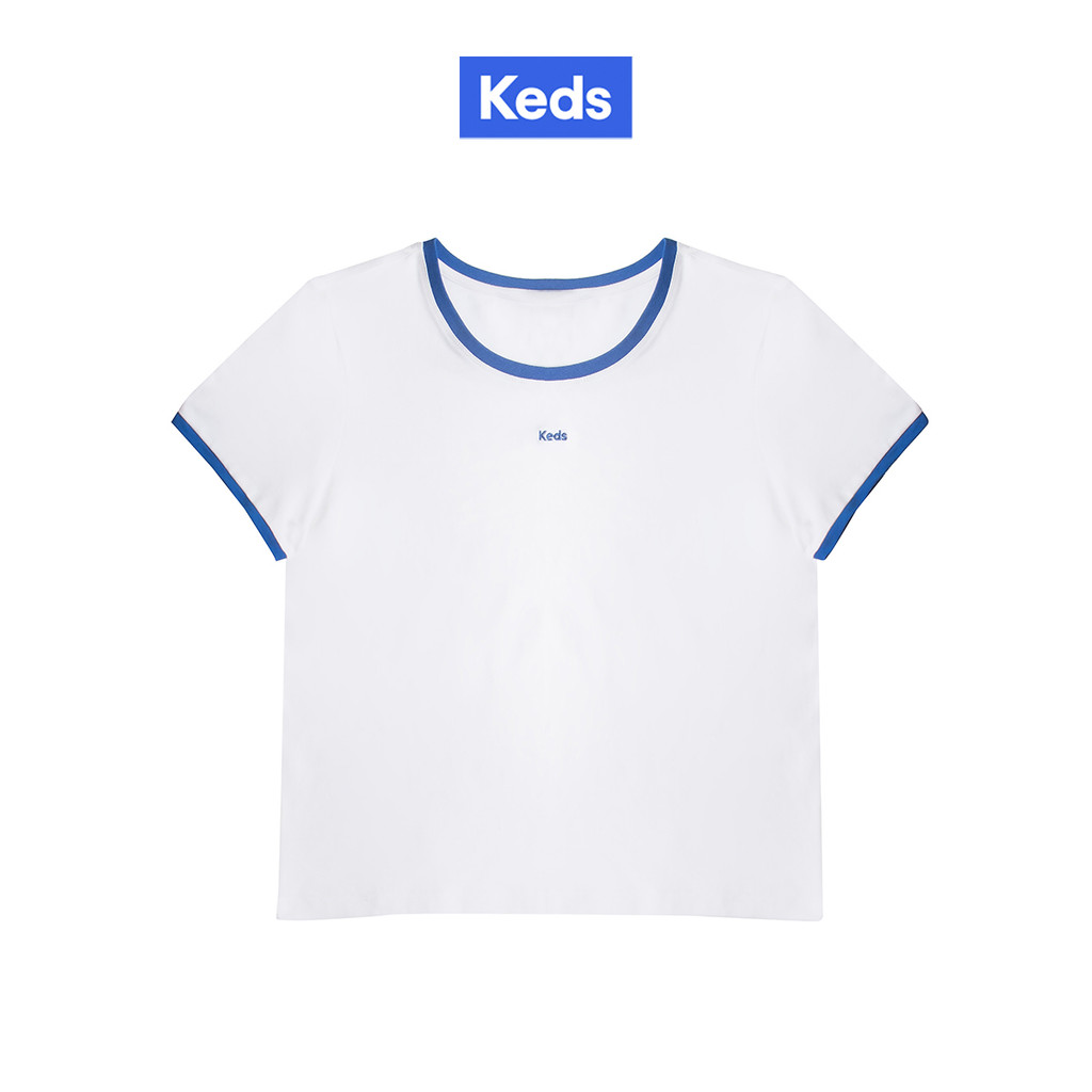 KEDS เสื้อยืด Slim Fit รุ่น KEDS BINDING SLIM FIT T-SHIRT สีขาว ( F24APT0600WHITE )