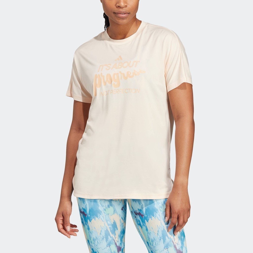 adidas Training & Gym & Training Lift Your Mind Loose Graphic Tee Women Orange IN1862