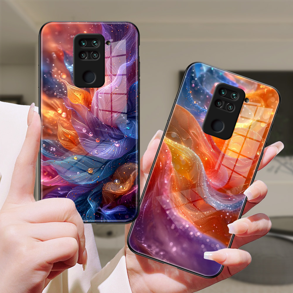 สีสัน เคส กระจก Redmi Note 9s 9 9pro 8pro 11pro 114G 10pro 10/4G/5G 9T 9C 9 10X 10C 10A 10/4G/5G h3f2094