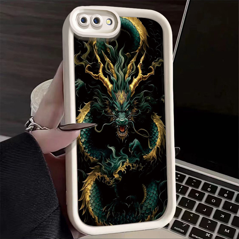 เคสสำหรับ OPPO A5 A3s A12E Realme C1 เคสโทรศัพท์ซิลิโคนฝาครอบป้องกันลายมังกรและเสือ ราคา ถูกที่สุด ดีลบีเคเค แกลเลอรีภาพที่ 2