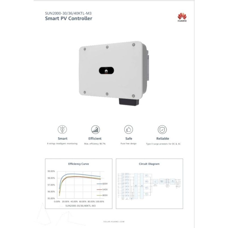 Huawei Inverter 40kw 3Phase SUN2000-40KTL-M3
