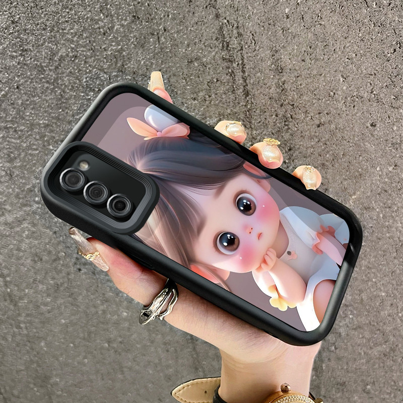 เคสสำหรับ Samsung Galaxy A03s A02s M02s F02s เคสป้องกันโทรศัพท์ตกใหม่ซิลิโคนลายสาวน่ารัก
