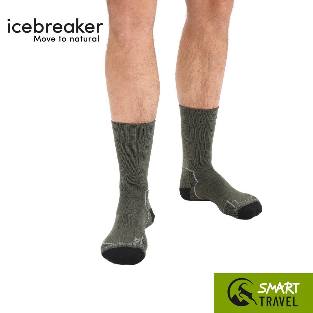 ICEBREAKER M HIKE+ MEDIUM CREW SOCK ถุงเท้า Merino Wool สี GRITSTONE HTHR