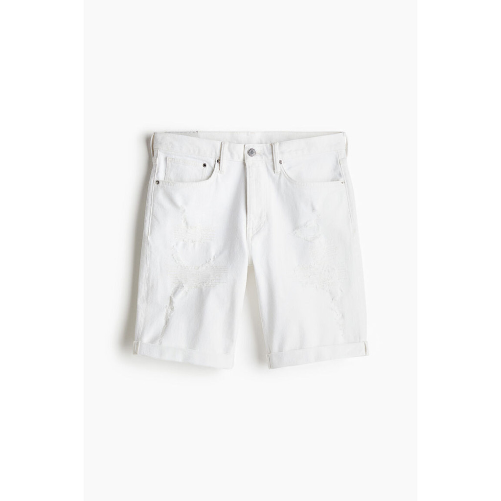 H&M กางเกงขาสั้นผ้าเดนิมเอวปกติ Man Regular Denim shorts 1213213_1