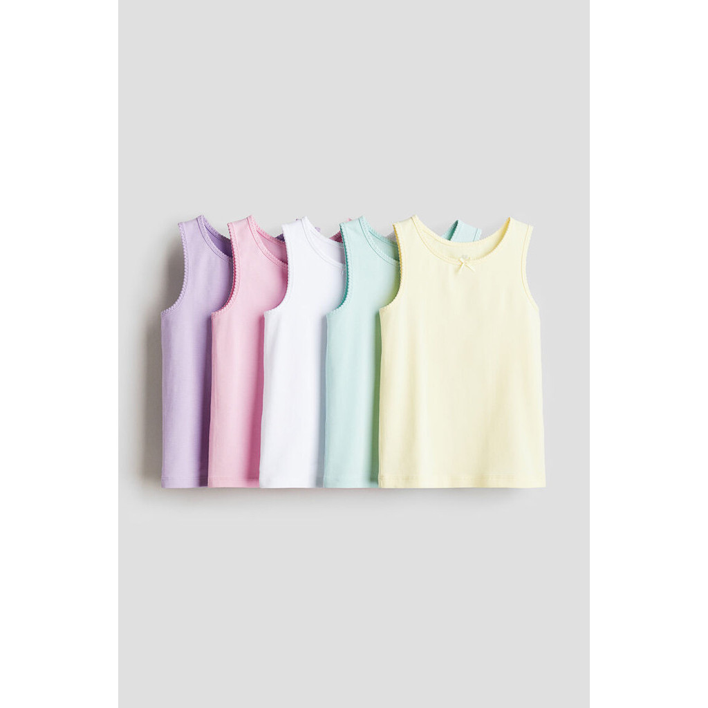 H&M Girl 5-pack scallop-edge vest tops 1227867_2