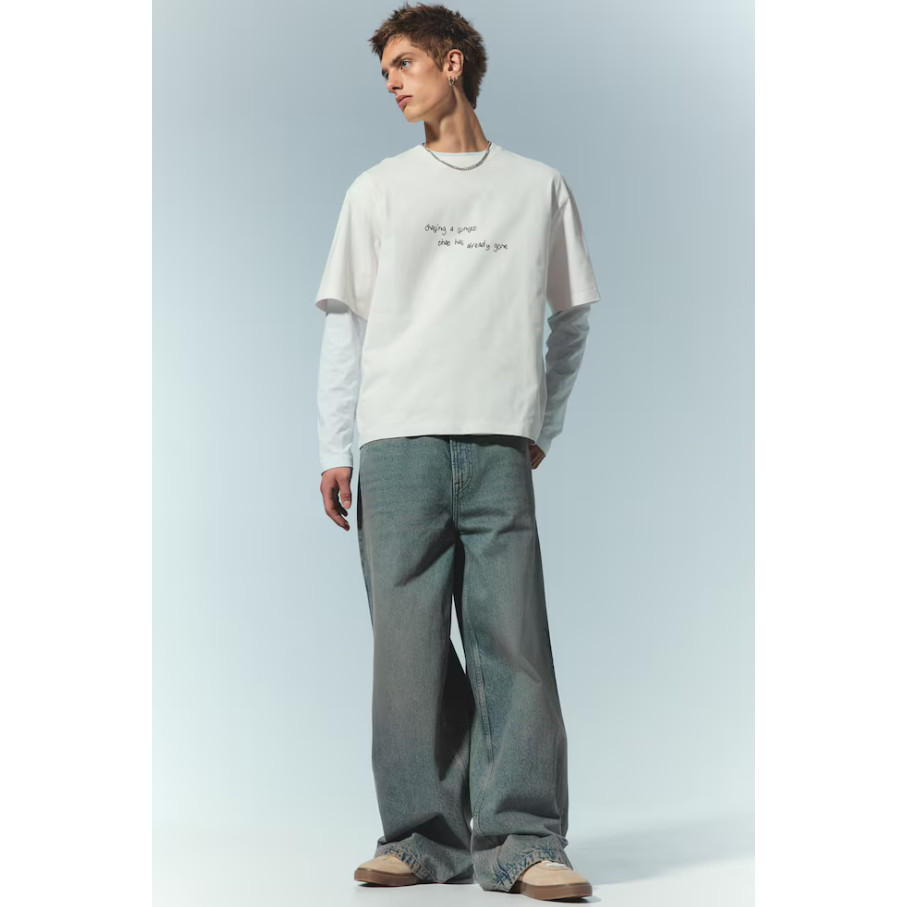 H&M Man Loose Fit Printed T-shirt 1238203_4