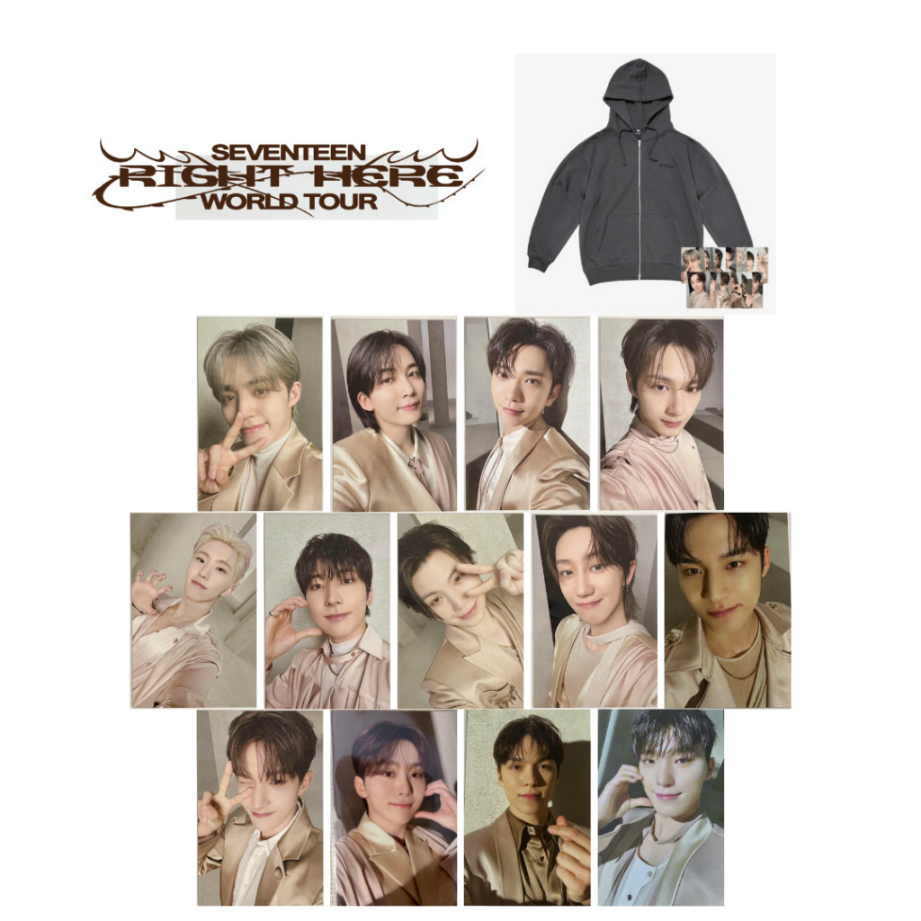 SEVENTEEN WORLD TOUR RIGHT HERE ZIP UP HOODIE PHOTO CARD / S.COUPS JEONGHAN JOSHUA JUN HOSHI WONWOO 