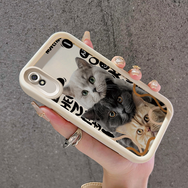 เคสสำหรับ Xiaomi Redmi 9A Redmi 9i Redmi 9T Redmi 9 Power เคสกล้องจริงเคสมือถือลายแมวปลอกซิลิโคนแบบนิ่มดูดซับแรงกระแทก
