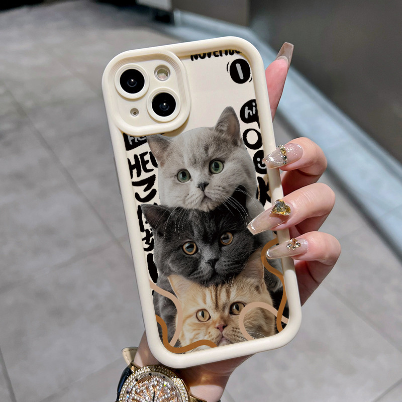 เคสสำหรับ Realme 8i Realme Narzo 50 4G เคสกล้องจริงเคสมือถือลายแมวปลอกซิลิโคนแบบนิ่มดูดซับแรงกระแทก