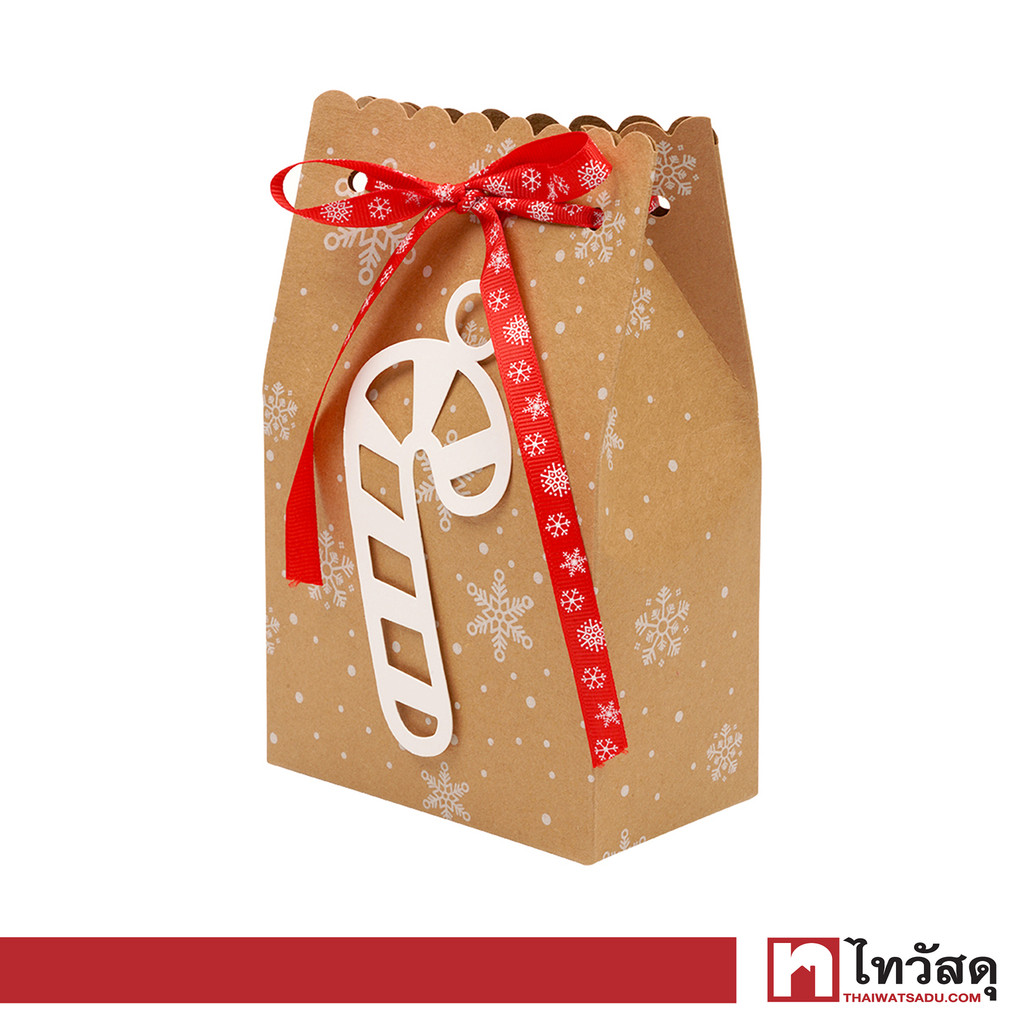 KASSA HOME ถุงใส่ขนม Candy Xmas 22 รุ่น UTXMA-0006C ขนาด 12 x 7 x 19 ซม. สีน้ำตาล