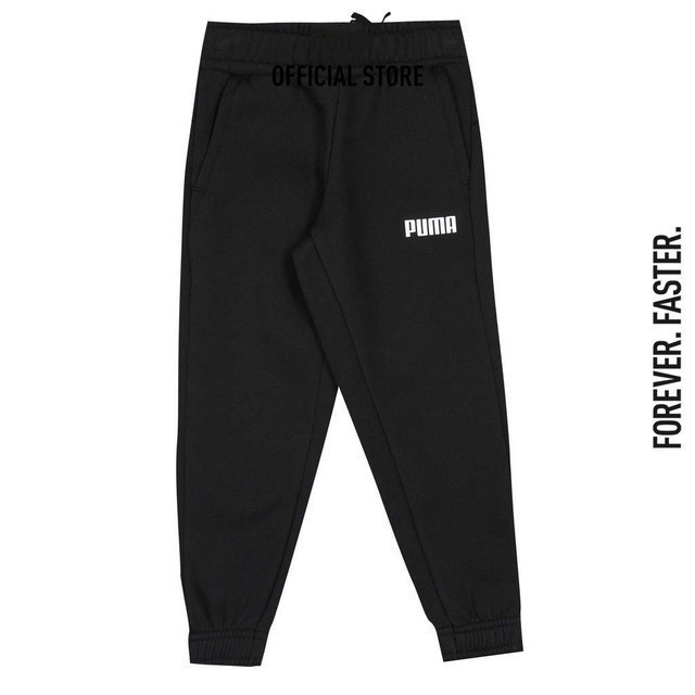 PUMA KIDS - กางเกงวอร์มขาจั๊มเด็กโต Essentials Youth สีดำ - 84762601