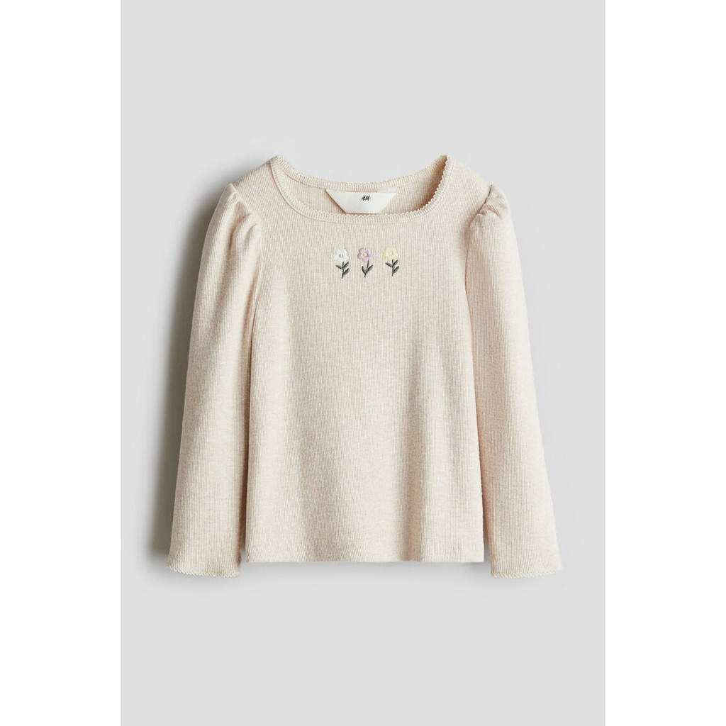 H&M Girls Picot-trimmed jersey top 1252044_1