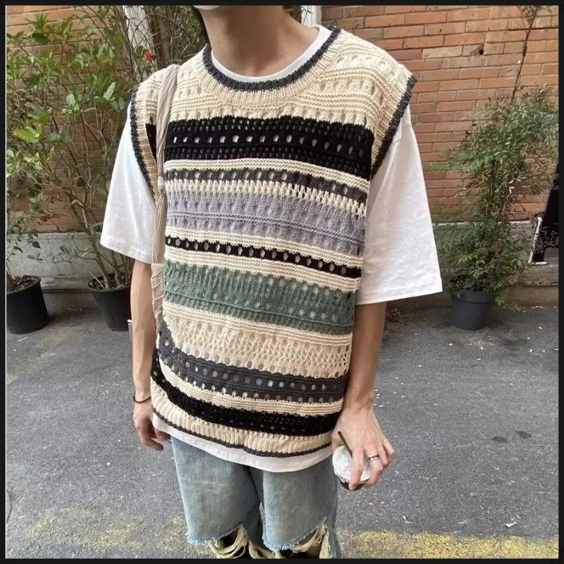 🔥เสื้อไหมพรมแขนสั้น School Style เสื้อกั๊กไหมพรมเกาหลี vest🔥