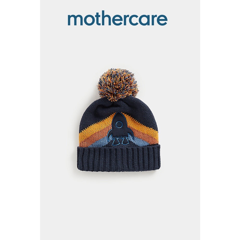 หมวกเด็ก Mothercare Blue Skate Knitted Beanie Hat FD241