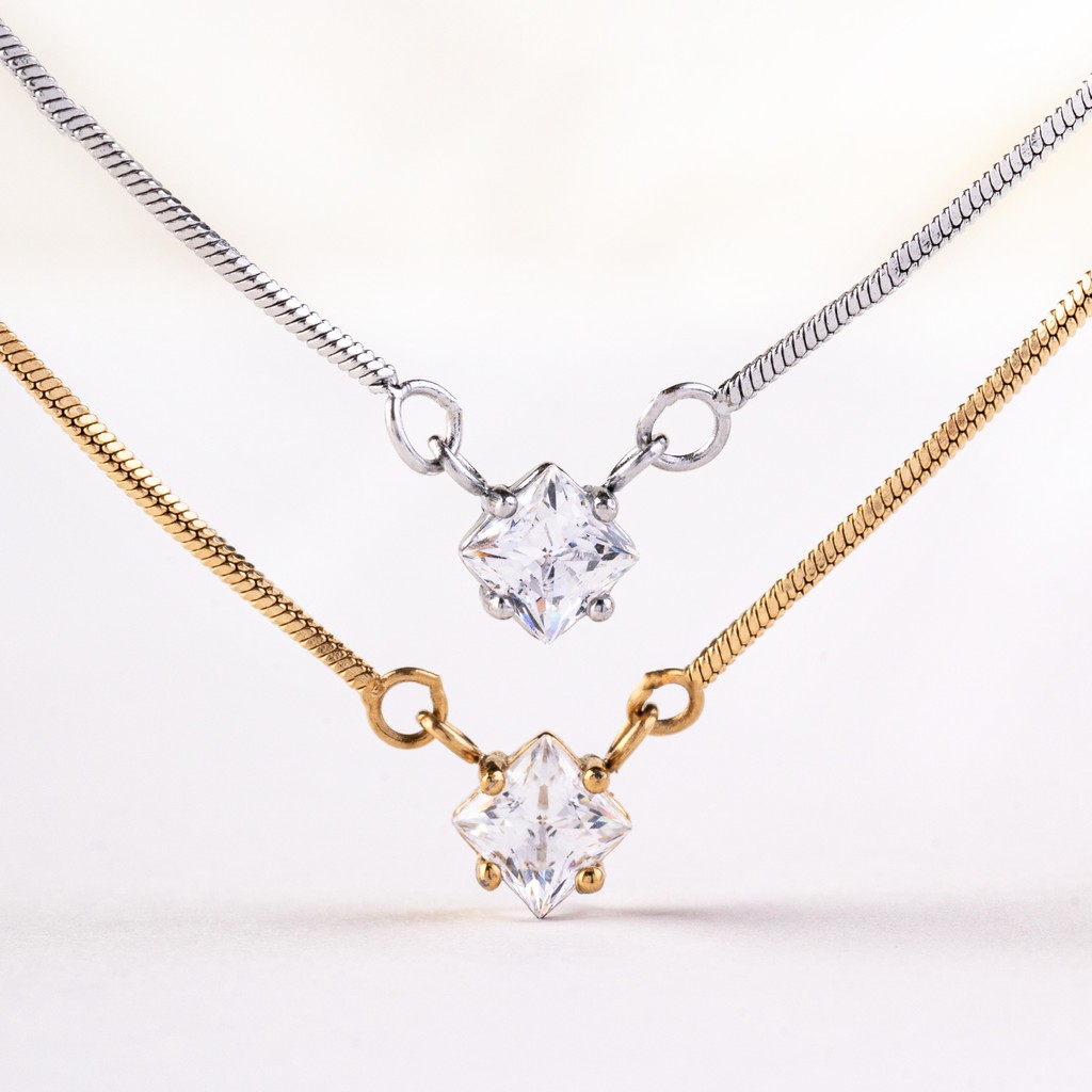 Valichain - Petite Gem Square Necklace
