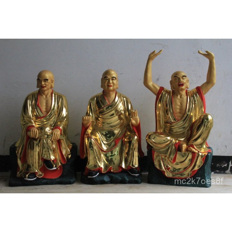 พระพุทธรูปเรซิ่นวัด ทาสีทอง88cm สิบแปดอรหันต์ ทองอรหันต์ พระสังฆราชธรรม ICSI