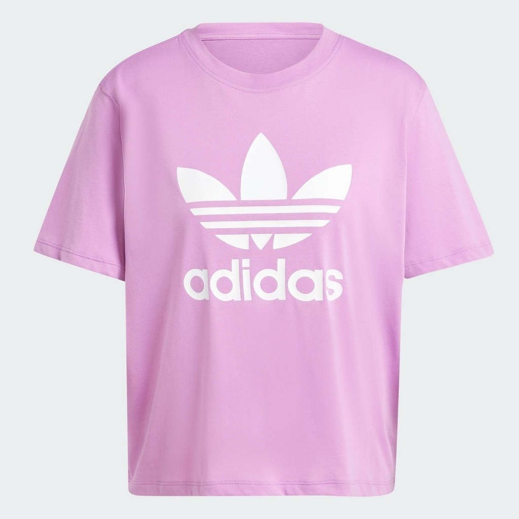 adidas Lifestyle Adicolor Trefoil Boxy Tee Women Purple IY4684