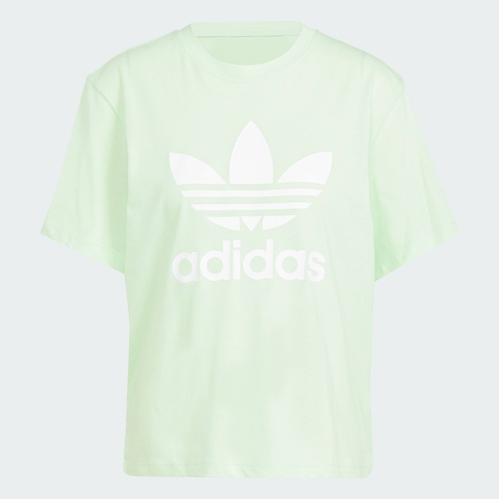 adidas ไลฟ์สไตล์ เสื้อยืดทรงบ็อกซี Adicolor Trefoil ผู้หญิง สีเขียว IN8436