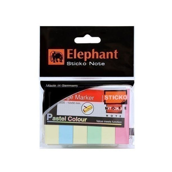 Elephant ตราช้าง กระดาษโน๊ต กระดาษโน๊ตกาวในตัว อินเด็กซ์ สีอ่อน12x50มม.
