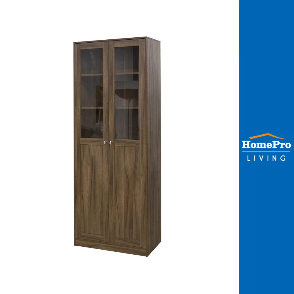 [จัดส่งพร้อมประกอบ] HomePro ตู้โชว์ 2 บานเปิด CARA สีวอลนัท แบรนด์ FURDINI