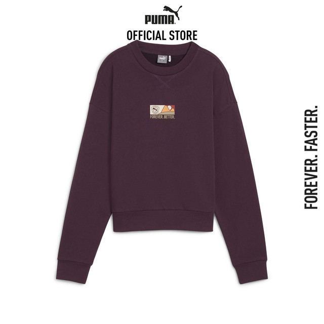 PUMA BASICS - เสื้อคอกลมผู้หญิง BETTER SPORTSWEAR สีม่วง 68193044