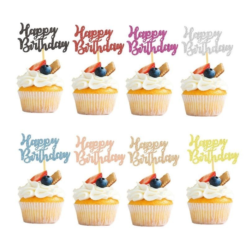 🛒 สุขสันต์วันเกิด Cupcake Plugin Party เค้กตกแต่งเบเกอรี่เค้กตกแต่ง Plugin