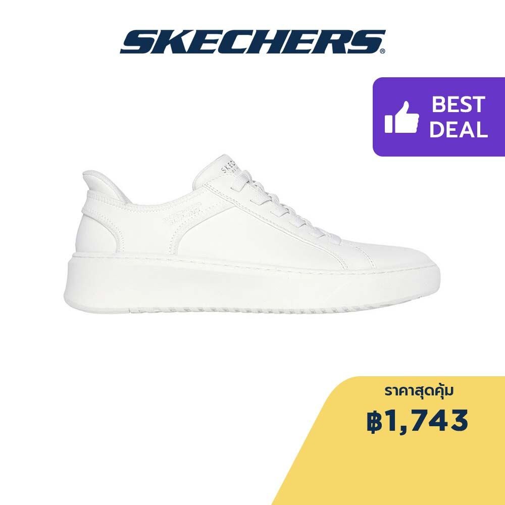 Skechers สเก็ตเชอร์ส รองเท้าผู้ชาย Men Court Break Street Shoes - 183177-WHT - Air-Cooled Memory Foam