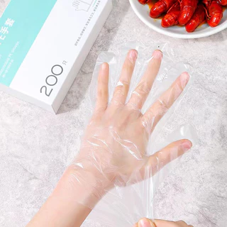 welmart ถุงมือพลาสติก ใช้แล้วทิ้ง 200 ชิ้น/กล่อง เหนียวพิเศษ หนาและทนทาน