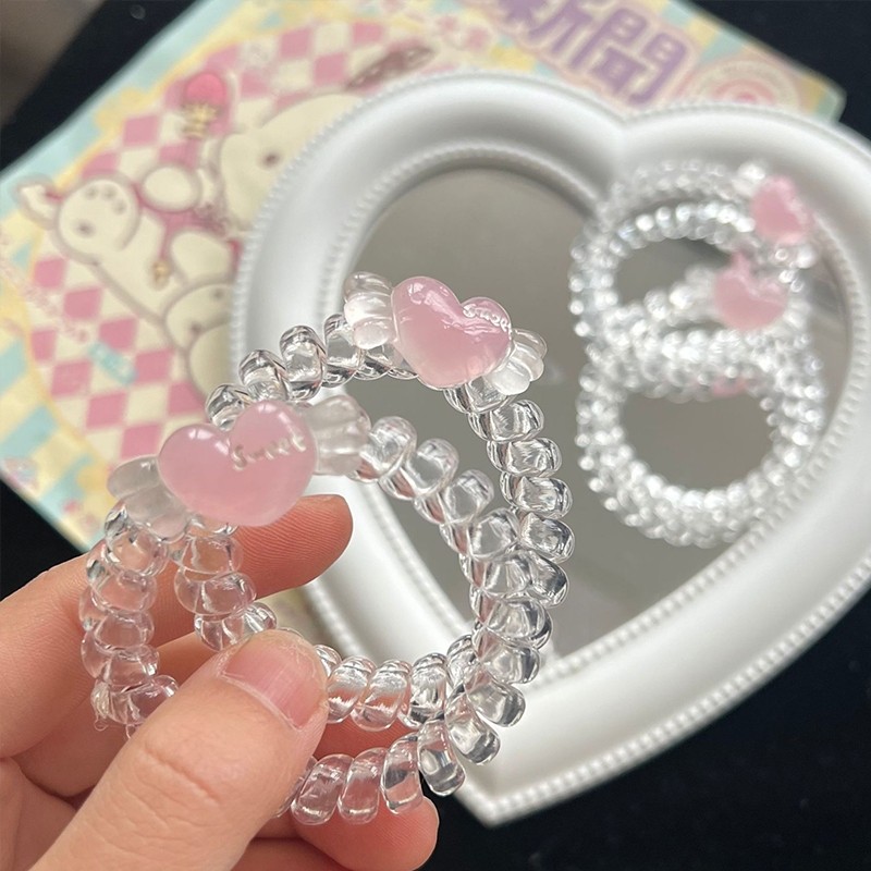 Candypop Angel Love-Heart โทรศัพท์สายเชือกผมสร้อยข้อมือสร้างสรรค์น่ารักสาวหัวใจหัวเชือก
