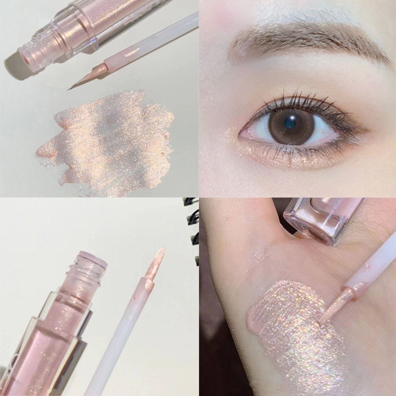 elegantedge Liquid Eye Shadow Sequins Super Shiny Eyeliner Fine Glitter Pearlescent Lying Silkworm