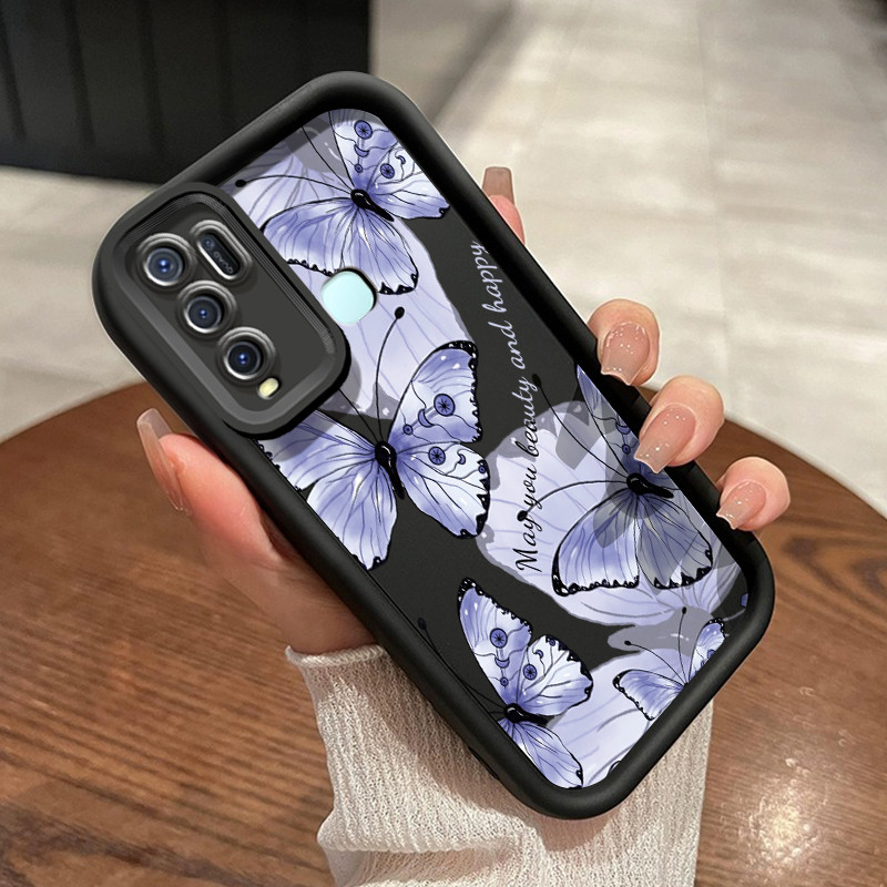 เคสสำหรับ VIVO Y50 VIVO Y30 VIVO Y30i เคสป้องกันโทรศัพท์ดีไซน์ผีเสื้อ
