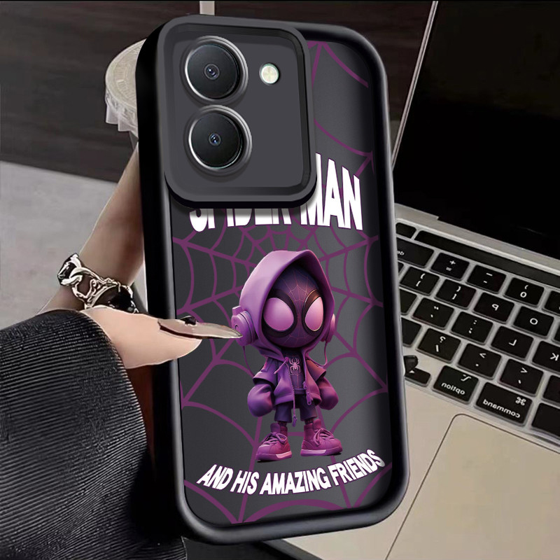 เคสสำหรับ VIVO Y36 4G Y36 5G Y27 5G Y77T Y27s Y35 เคสโทรศัพท์ซิลิโคนรูปการ์ตูนมนุษย์แมงมุม
