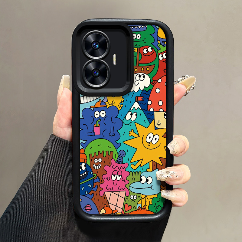 เคสสำหรับ Realme C55 Realme Narzo N55 เคสป้องกันการกระแทกซิลิโคนเคสโทรศัพท์อนิเมะการ์ตูน