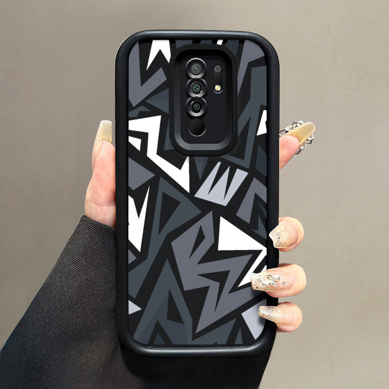 เคสสำหรับ Xiaomi Redmi 9 Redmi 9 Prime POCO M2 เคสนิ่มซิลิโคนเคสโทรศัพท์มีลายรูปทรงเรขาคณิตกันกระแทก
