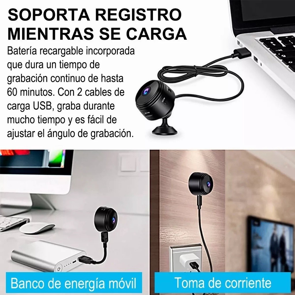 กล้องวงจรปิด ขนาดเล็ก มีแม่เหล็กในตัว ใช้ Wifi กล้องมินิ กล้องไร้สาย Night Vision HD Wifi รองรับการ์ด TFดูผ่านมือถือได้