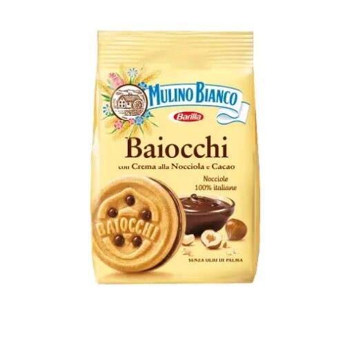 Barilla Mulino Bianco Baiocchi Cookie Hazelnut And Cocoa Cream 200G บิสกิต แครกเกอร์ ขนม ขนมปังกรอบ