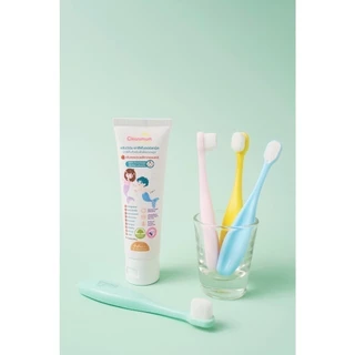 cleanimom แปรงสีฟันเด็ก อายุ 0-9 ขวบ ใช้ได้ตั้งแต่ฟันซี่แรก ขนแปรงนุ่มพิเศษ ไม่บาดเหงือก ด้ามจับถนัดมือ มีแถบแปรงลิ้น