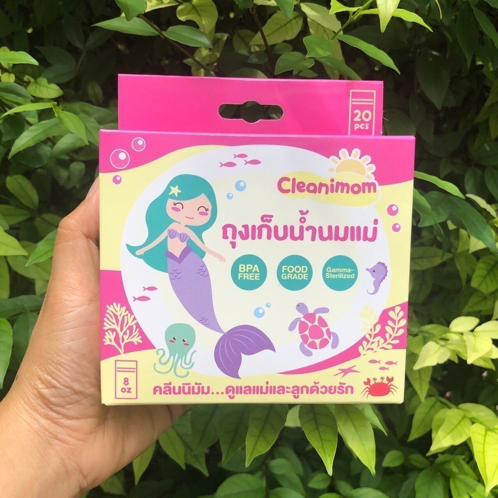 12กล่อง ถุงเก็บน้ำนมแม่ Cleanimom ช่วยลดกลิ่นหืนในน้ำนมแม่ ถุงหนา ตั้งได้ ขนาด 3oz/5oz/8oz ลายเงือกน้อยสุดน่ารัก ราคา ถูกที่สุด ดีลบีเคเค แกลเลอรีภาพที่ 9