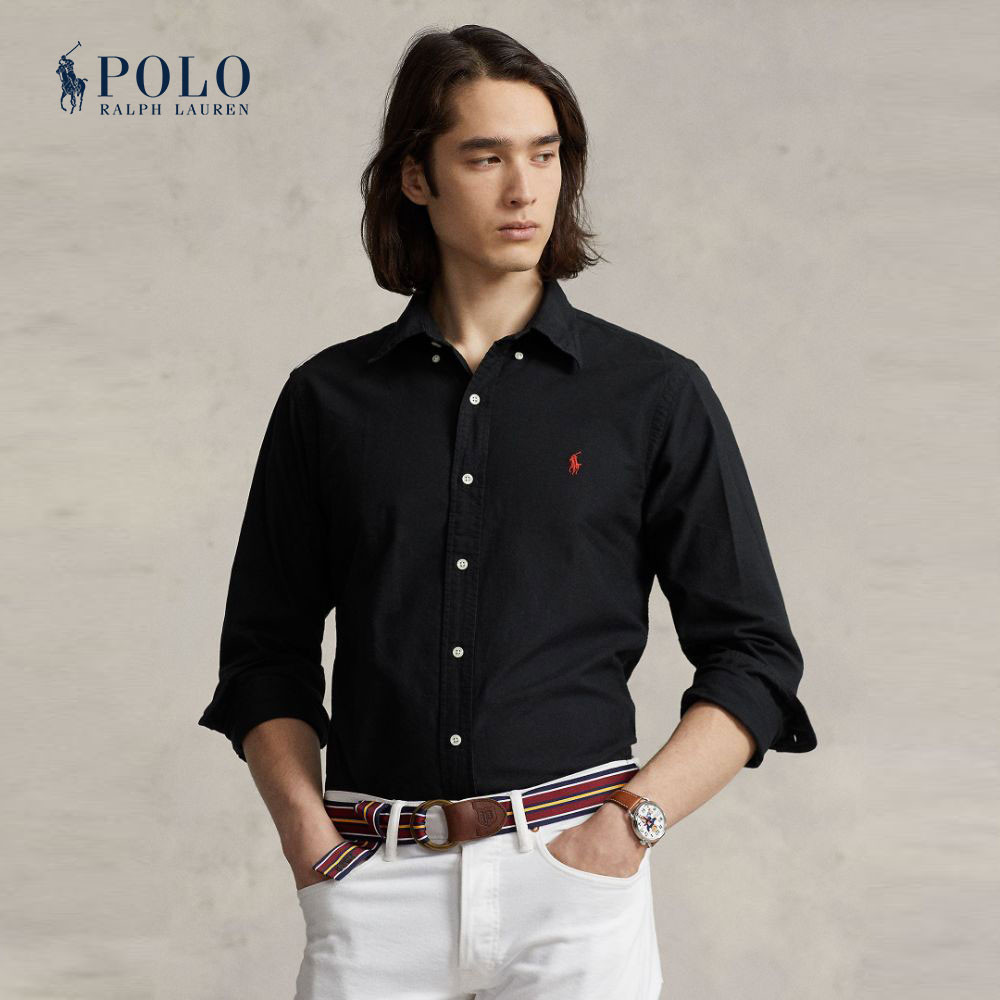Polo Ralph Lauren SHIRT Custom Fit Oxford Shirt เสื้อเชิ้ต รุ่น MNPOWOV16820597 สี 001 BLACK