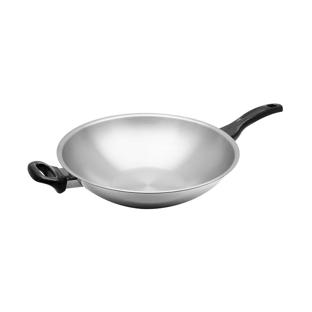 ZEBRA กระทะลึก34ซมVITALUX3ชั้นIHด้ามหูดำ ZEBRA เครื่องครัวและอุปกรณ์ เครื่องครัว WOK ZEBRA VITALUX 3