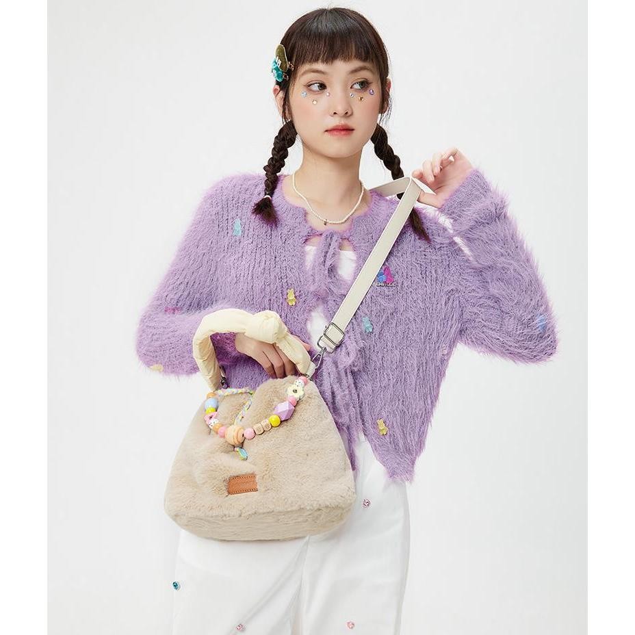 BAGSMART กระเป๋าเป้สะพายหลัง จุของได้เยอะ กระเป๋าสะพายไหล่ Plush น่ารัก Crossbody bag สําหรับผู้หญิง