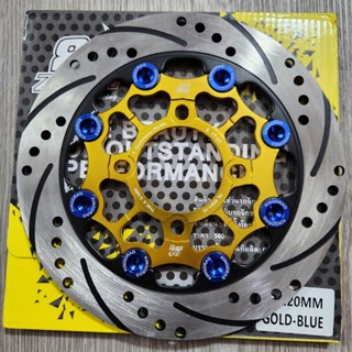 ZERN8.1 ลายหัวใจ ทองหมุดน้ำเงิน จานดิสเบรค ขนาด 220 มิล เงิน…