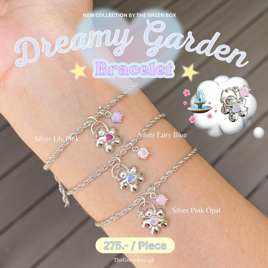 กำไล Dreamy Garden Bracelet สายTwistแบบพิเศษพร้อมจี้ - The Green Box