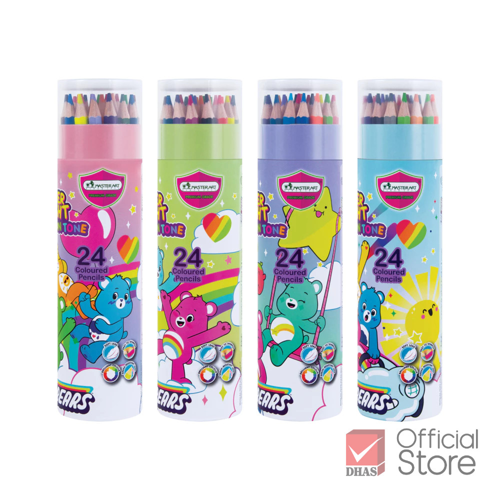 Master Art สีไม้ ดินสอสีไม้ 24 สี แคร์แบร์ รุ่นซุปเปอร์ไบรท์ จำนวน 1 กระบอก (คละลาย)