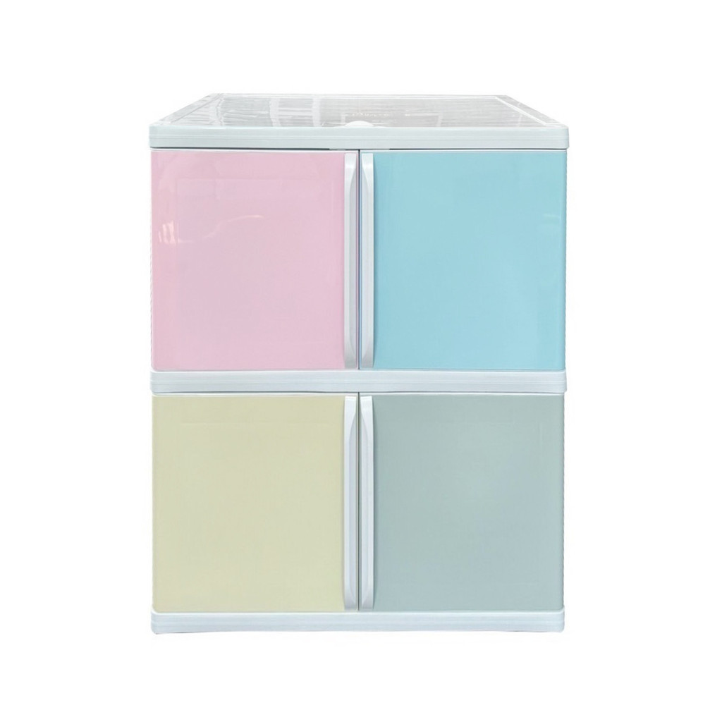 ตู้บานเปิดอเนกประสงค์ 2 ชั้น KASSA HOME รุ่น ZKG-Color Vid S3 ขนาด 69 x 50 x 85 ซม. สีพาสเทล