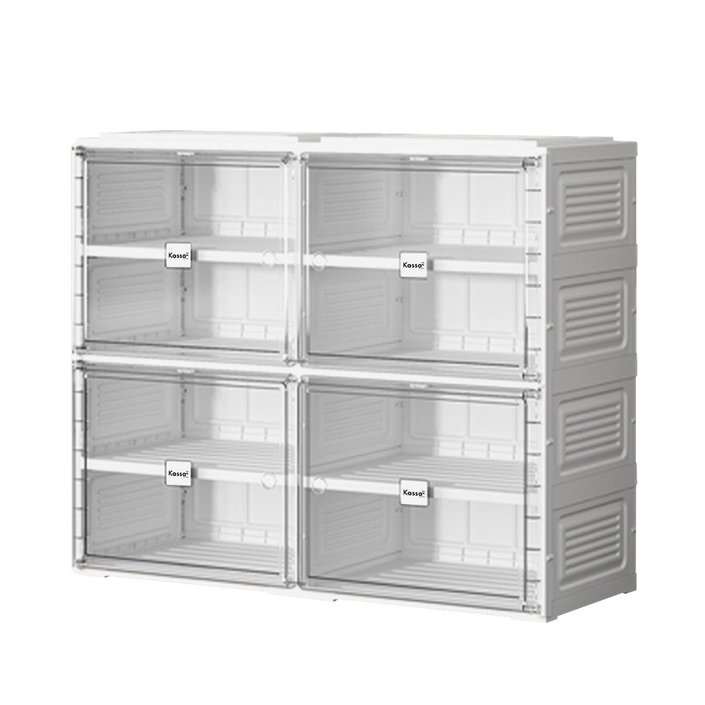 KASSA HOME กล่องใส่รองเท้า 2 แถว 4 ชั้น Visby รุ่น SC2-D04A(C) ขนาด 85 x 34 x 70 ซม.